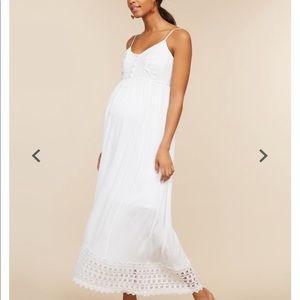 Crochet Detail White Maternity Maxi Like New